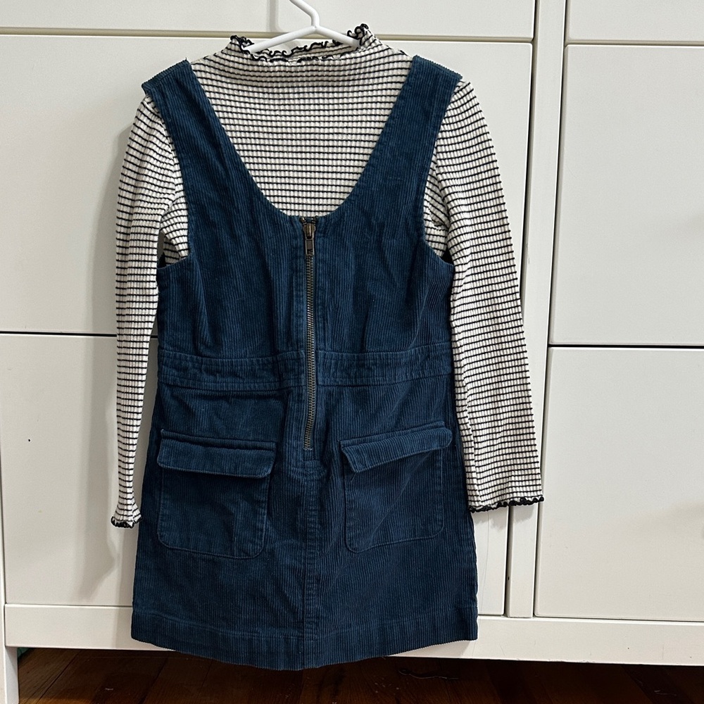 art class Black & Cream Striped Ruffle-Neck Knit Top
